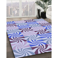 Patterned Slate Blue Rug, pat800blu