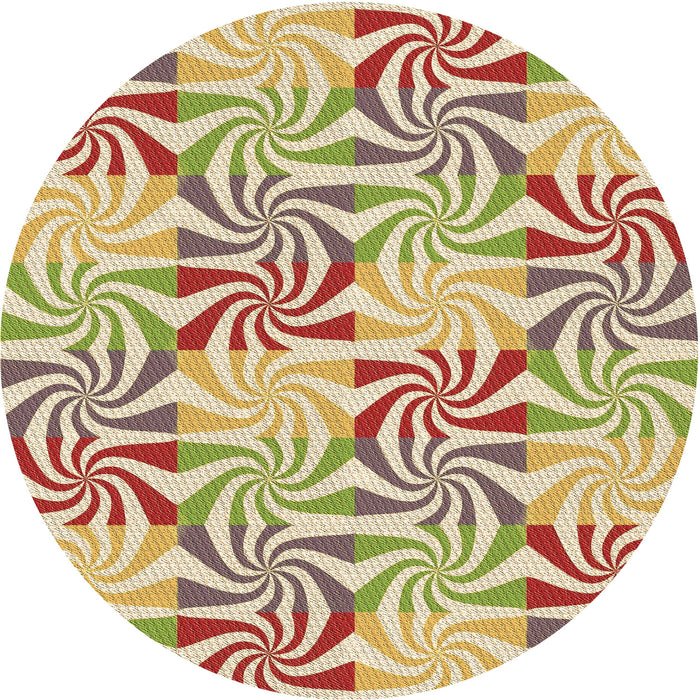 Square Patterned Brown Gold Rug, pat800brn