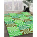 Machine Washable Transitional Jade Green Rug in a Family Room, wshpat800grn