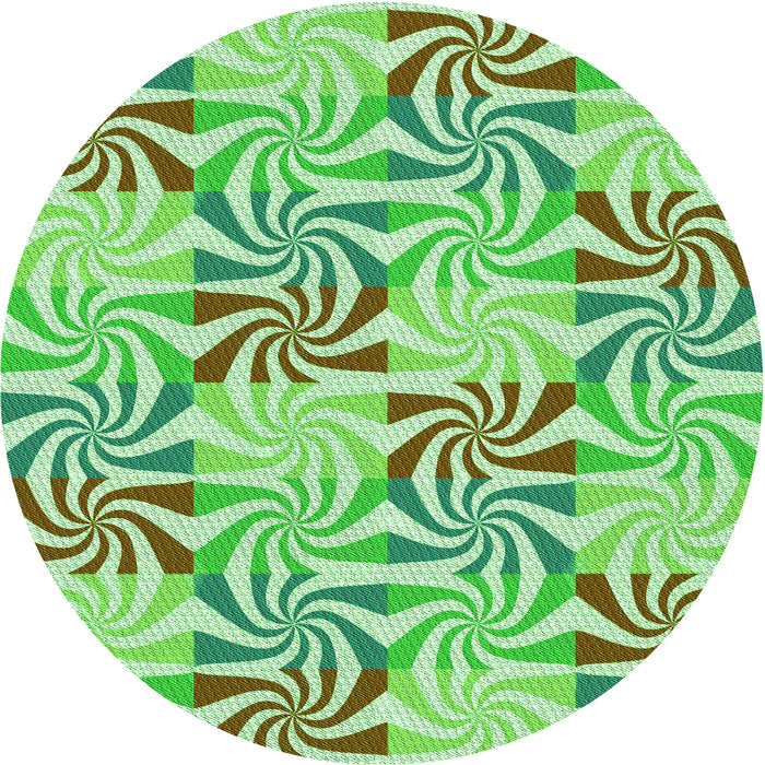 Square Patterned Jade Green Rug, pat800grn