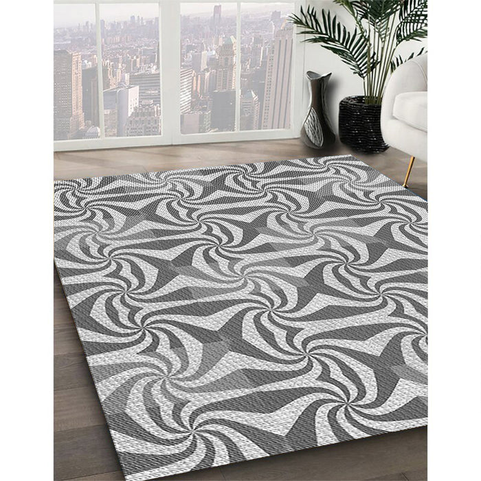 Patterned Smokey Gray Rug in Family Room, pat800gry