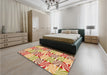 Patterned Orange Rug in a Bedroom, pat800org