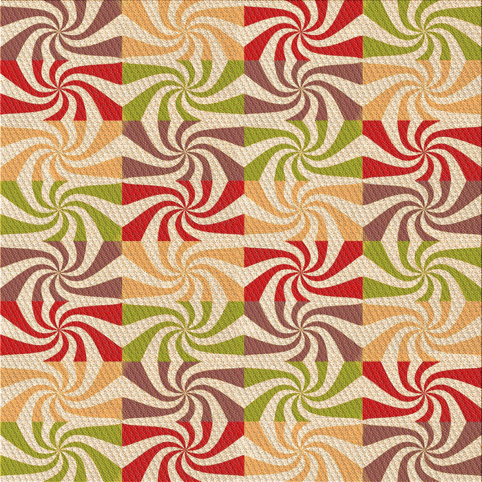 Round Patterned Orange Rug, pat800org