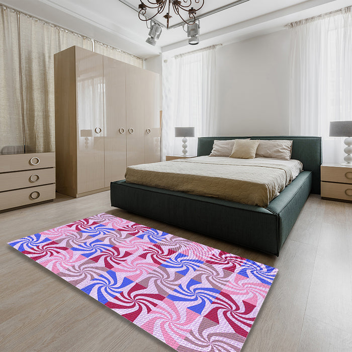 Patterned Orchid Purple Rug in a Bedroom, pat800pur
