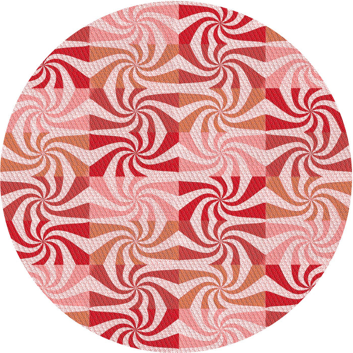 Square Patterned Deep Rose Pink Rug, pat800rd