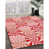 Patterned Deep Rose Pink Rug, pat800rd