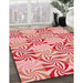 Patterned Deep Rose Pink Rug in Family Room, pat800rd