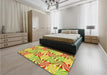 Patterned Green Rug in a Bedroom, pat800yw