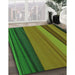 Machine Washable Transitional Army Green Rug in a Family Room, wshpat801grn