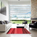 Machine Washable Transitional Red Rug in a Kitchen, wshpat801rd