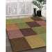 Machine Washable Transitional Dark Golden Brown Rug in a Family Room, wshpat802brn