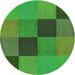 Square Machine Washable Transitional Neon Green Rug in a Living Room, wshpat802grn