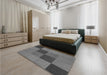 Patterned Gray Rug in a Bedroom, pat802gry