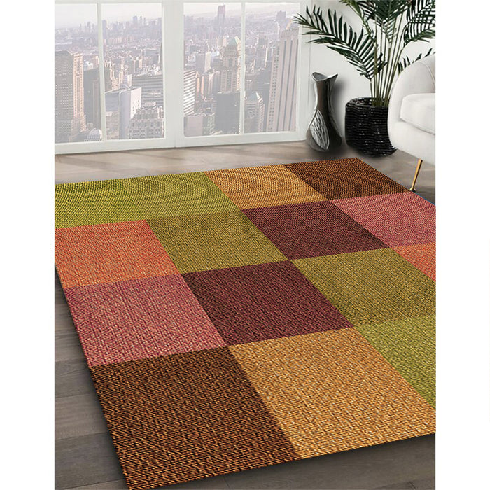 Machine Washable Transitional Cinnamon Brown Rug in a Family Room, wshpat802org