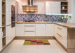 Patterned Cinnamon Brown Rug in a Kitchen, pat802org