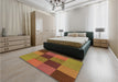 Patterned Cinnamon Brown Rug in a Bedroom, pat802org