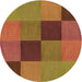 Square Patterned Cinnamon Brown Rug, pat802org