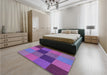 Patterned Purple Rug in a Bedroom, pat802pur