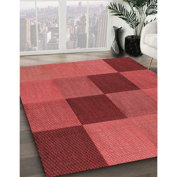 Machine Washable Transitional Red Rug in a Family Room, wshpat802rd