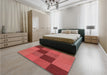 Patterned Red Rug in a Bedroom, pat802rd