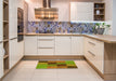 Patterned Pistachio Green Rug in a Kitchen, pat802yw