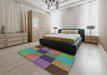 Patterned Green Novelty Rug in a Bedroom, pat802