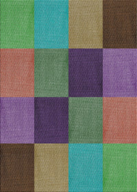 Machine Washable Transitional Green Rug, wshpat802