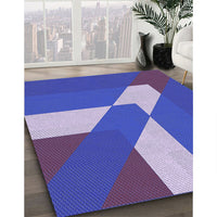 Patterned Light Slate Blue Rug, pat803blu