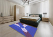 Patterned Light Slate Blue Rug in a Bedroom, pat803blu