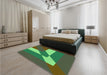 Patterned Army Green Rug in a Bedroom, pat803grn