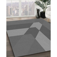 Patterned Gunmetal Gray Rug, pat803gry