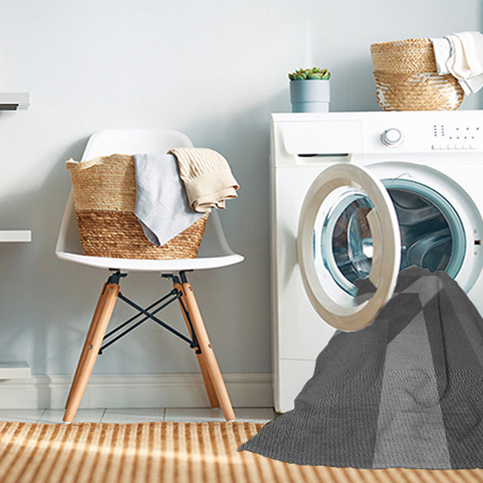 Machine Washable Transitional Gunmetal Gray Rug in a Washing Machine, wshpat803gry