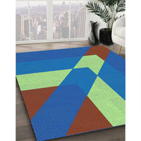 Patterned Sapphire Blue Rug, pat803lblu