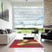 Square Patterned Red Rug in a Living Room, pat803org