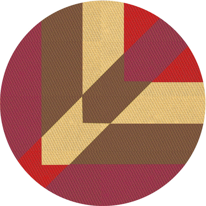 Square Patterned Red Rug, pat803org