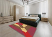 Patterned Red Rug in a Bedroom, pat803org