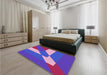 Patterned Purple Rug in a Bedroom, pat803pur