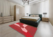 Patterned Red Rug in a Bedroom, pat803rd