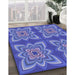 Patterned Sky Blue Rug in Family Room, pat804blu