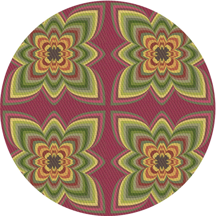 Square Patterned Dark Golden Brown Rug, pat804brn