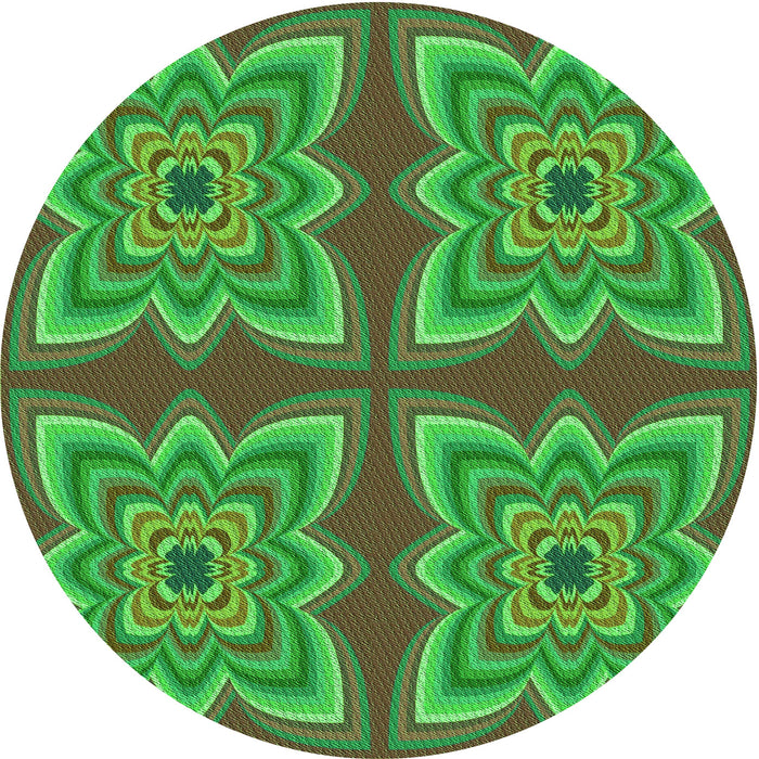 Square Machine Washable Transitional Neon Green Rug in a Living Room, wshpat804grn