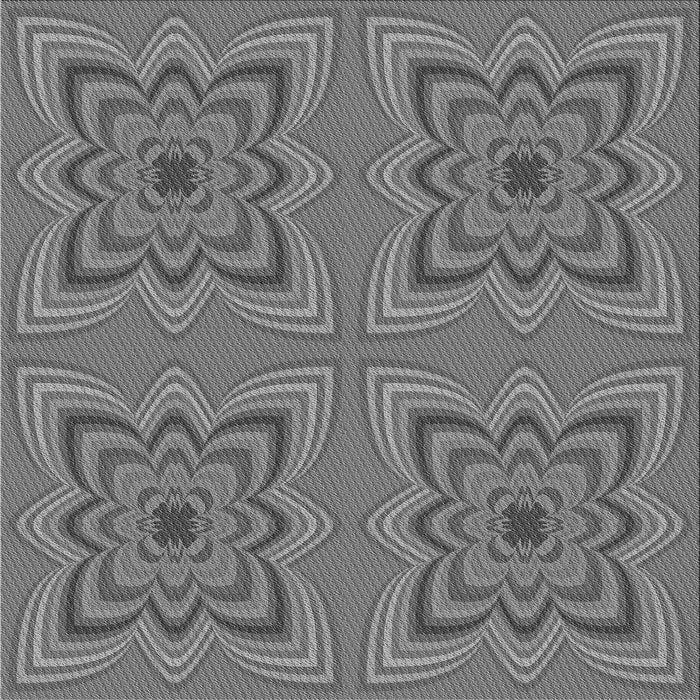 Round Patterned Carbon Gray Rug, pat804gry