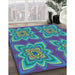 Patterned Deep Periwinkle Purple Rug in Family Room, pat804lblu