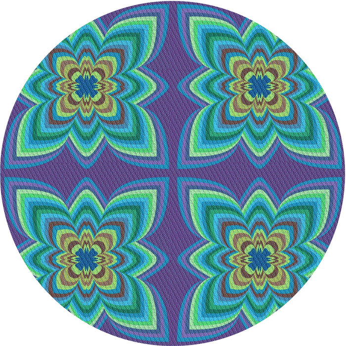 Square Patterned Deep Periwinkle Purple Rug, pat804lblu