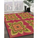 Patterned Caramel Brown Rug in Family Room, pat804org