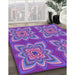 Patterned Purple Rug in Family Room, pat804pur