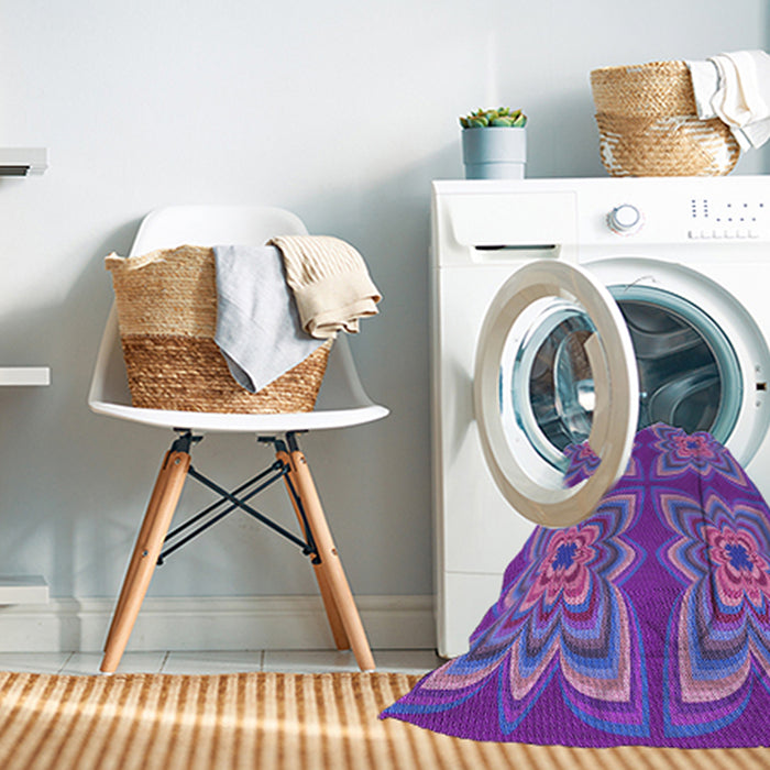 Machine Washable Transitional Purple Rug in a Washing Machine, wshpat804pur