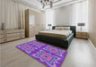 Patterned Purple Rug in a Bedroom, pat804pur