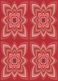 Machine Washable Transitional Red Rug, wshpat804rd