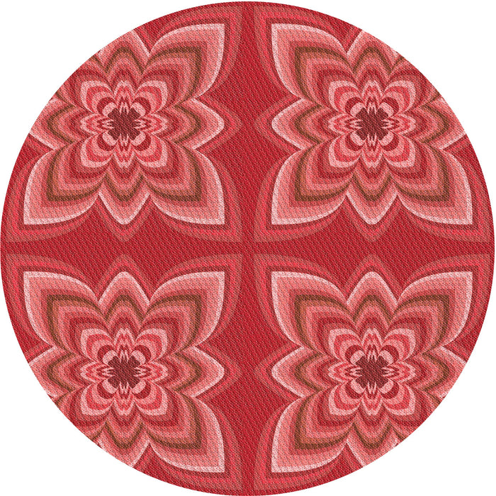 Square Patterned Red Rug, pat804rd